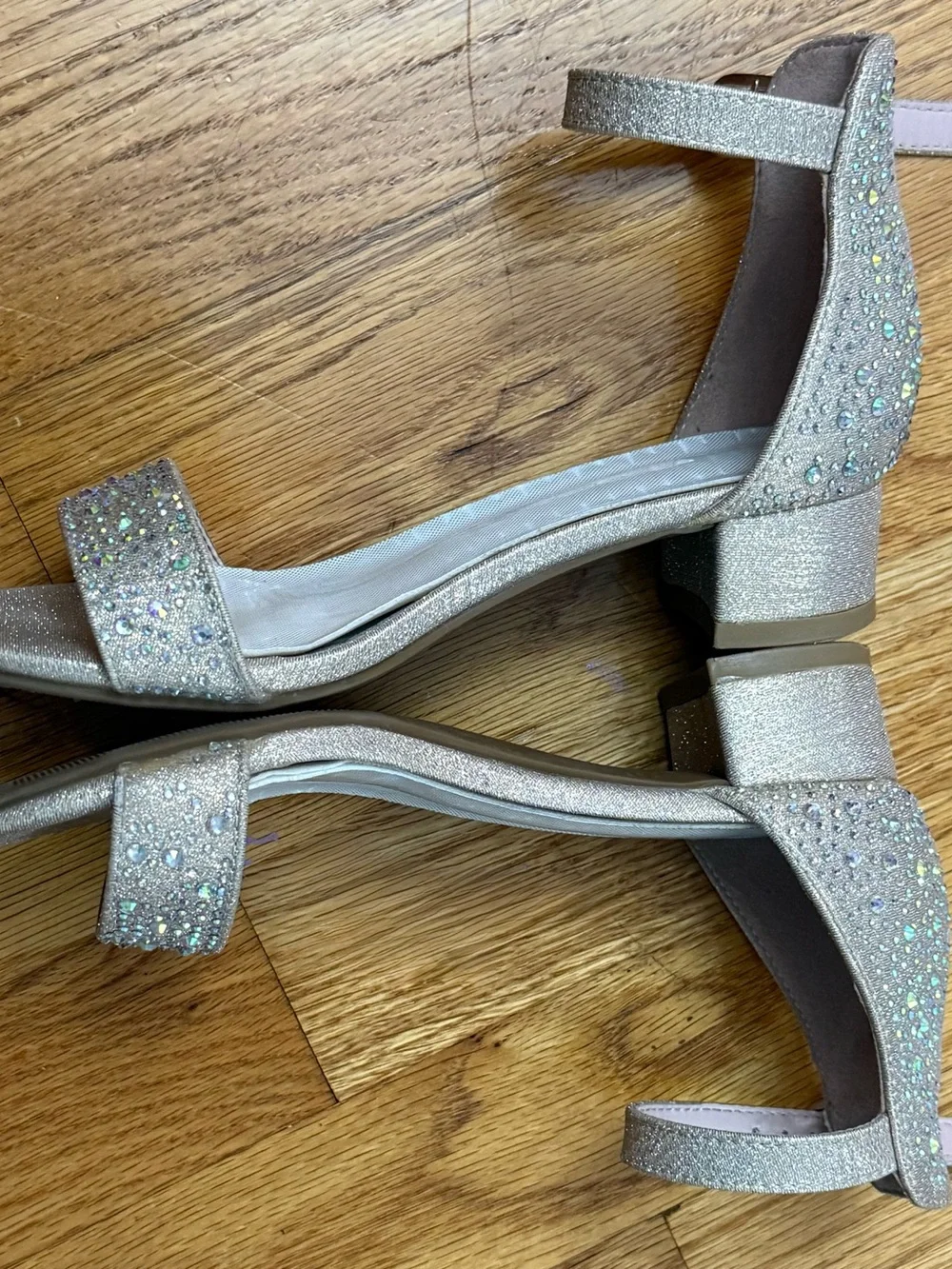 Girls Rhinestone Ankle-Strap Sandals